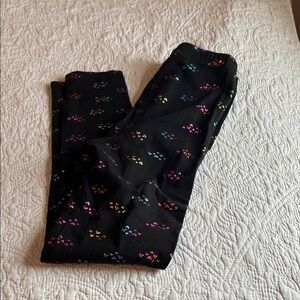 Cat & Jack Black Leggings with Multicolor Heart Pattern